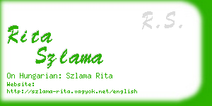 rita szlama business card